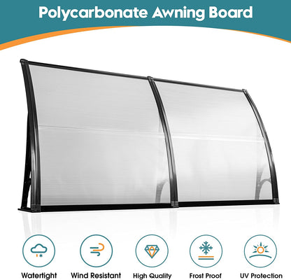 MCombo 40"×40", 40"×80" ,or 40"×120" Window Awning Outdoor Polycarbonate Front Door Patio Cover Garden Canopy 6055-4040/4080/4012