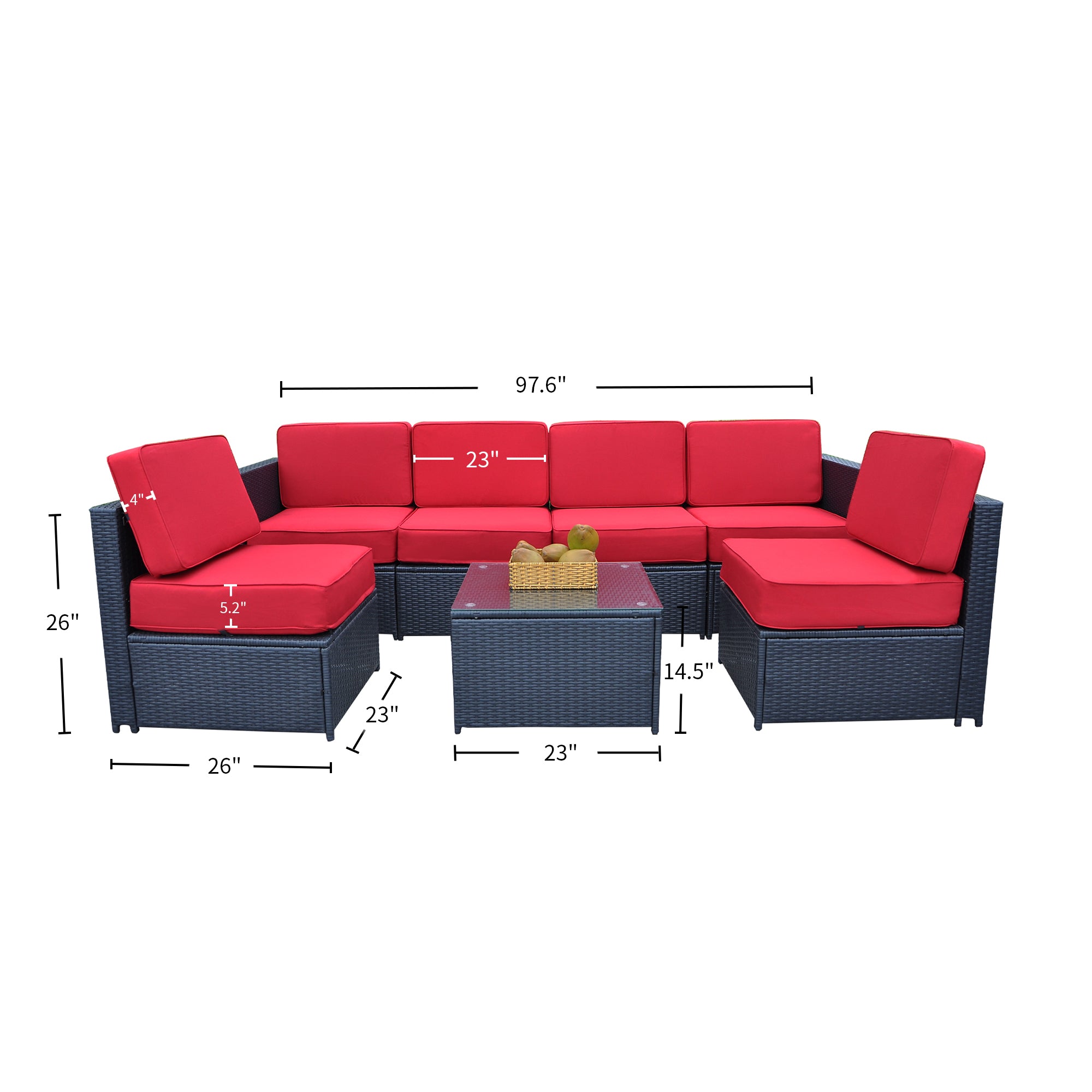 Mazie 7 piece rattan sectional hotsell