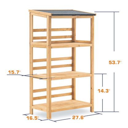 Outdoor Wood Garden Shelf with Roof, 1333