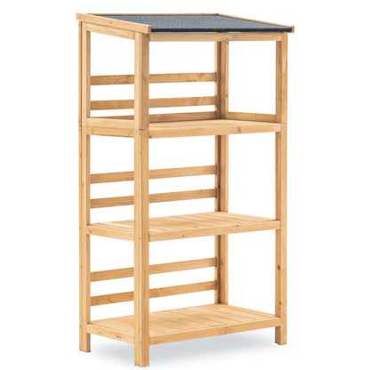 Outdoor Wood Garden Shelf with Roof, 1333