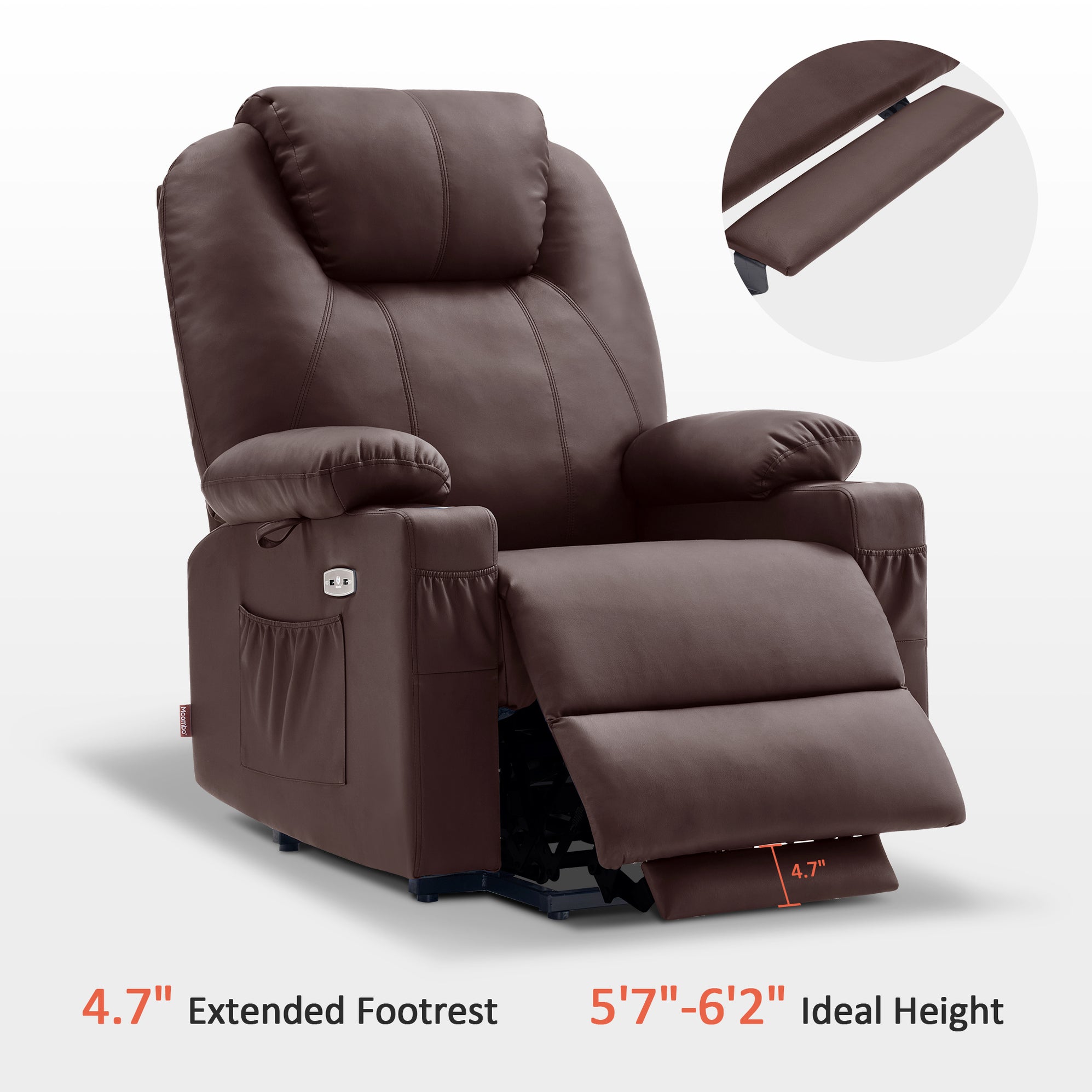 Mcombo Large Dual Motor Power Lift Recliner Chair With Massage And Hea 2569