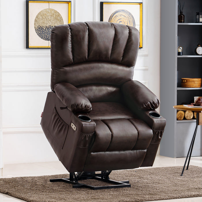 Mcombo Electric Power Recliner Chair with Massage & Heat, Extended