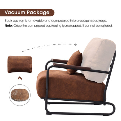 MCombo Modern Accent Chairs, Armchair with Extra-Thick Cushion, Bronzing Fabric Upholstered Lounge Sofa Chairs for Living Room Bedroom HQ102