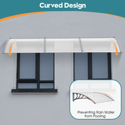 MCombo 40"×40", 40"×80" ,or 40"×120" Window Awning Outdoor Polycarbonate Front Door Patio Cover Garden Canopy 6055-4040/4080/4012