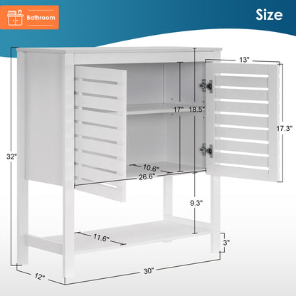 White Free Standing Bathroom Storage Organizer Cabinet (6700-BT05W)