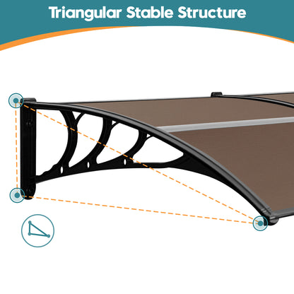 MCombo 40"×40", 40"×80" ,or 40"×120" Window Awning Outdoor Polycarbonate Front Door Patio Cover Garden Canopy 6055-4040/4080/4012