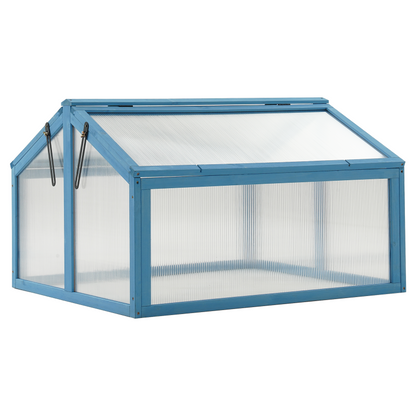 MCombo Double Box Wooden Greenhouse Cold Frame Raised Plants Bed Protection 6057-0145