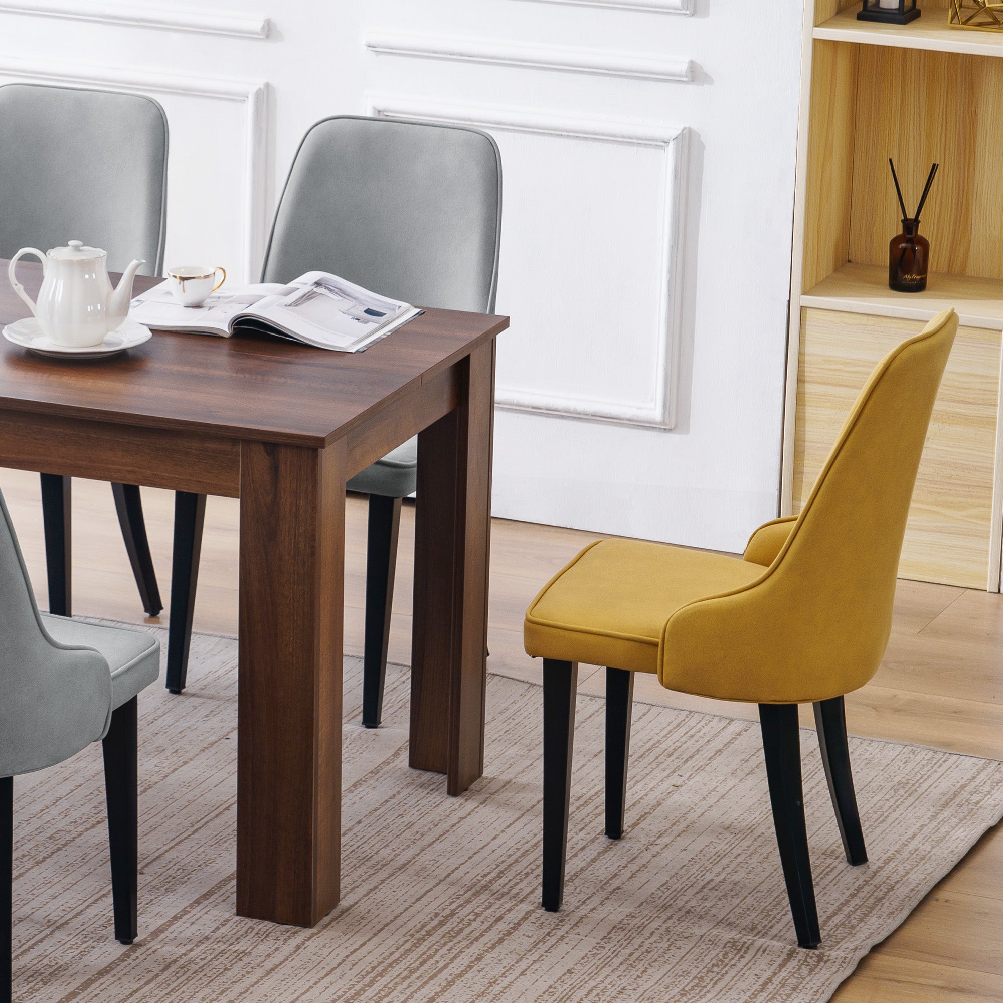 Mcombo Dining Chairs Sets of 2, Modern Mid-Century Accent Side Chairs for Dining, Living Room, Kitchen(6090-9155)