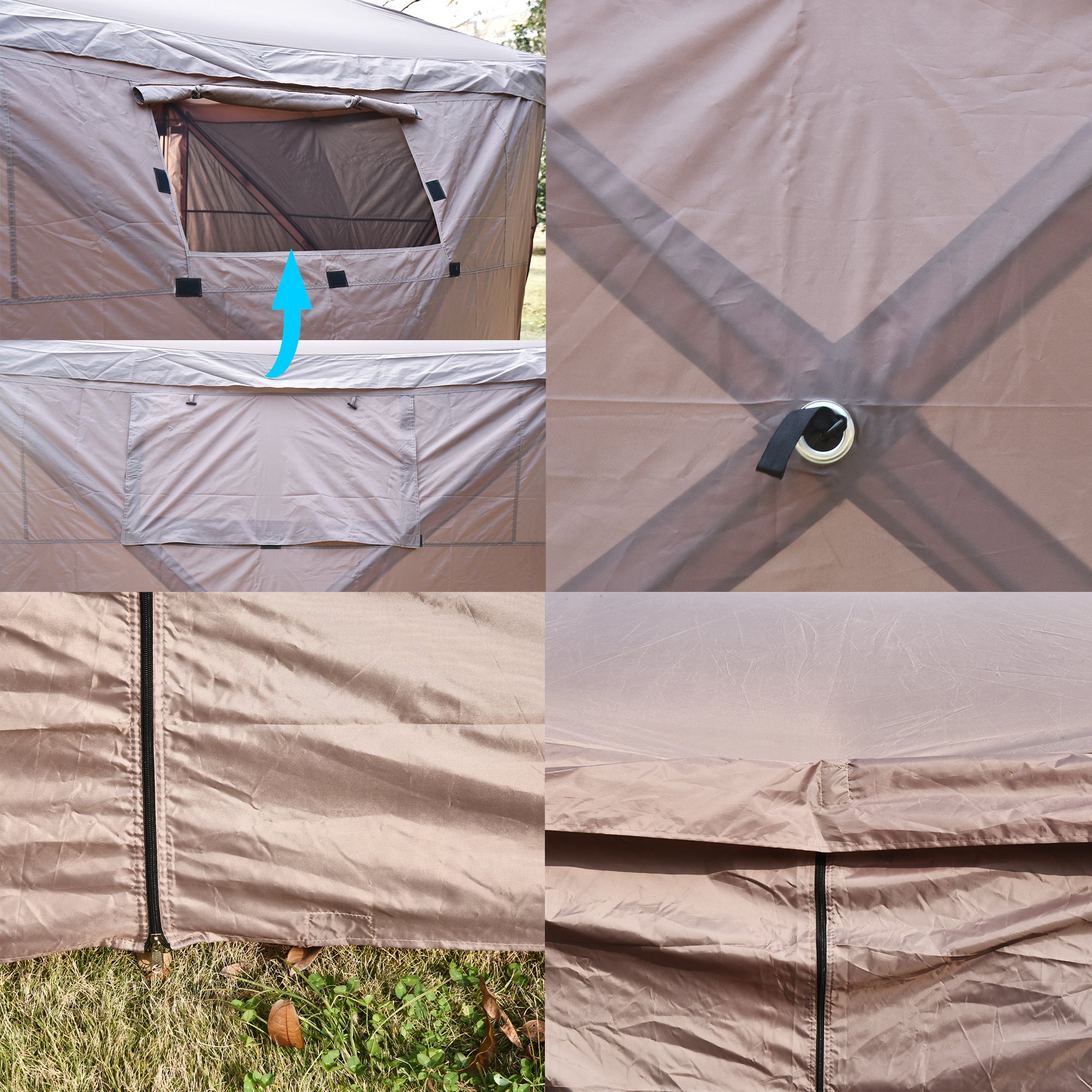 Mcombo Gazebo Tent Pop Up Portable Wheel Durable Screen Tent (3-5 Persons) 6052-C1024