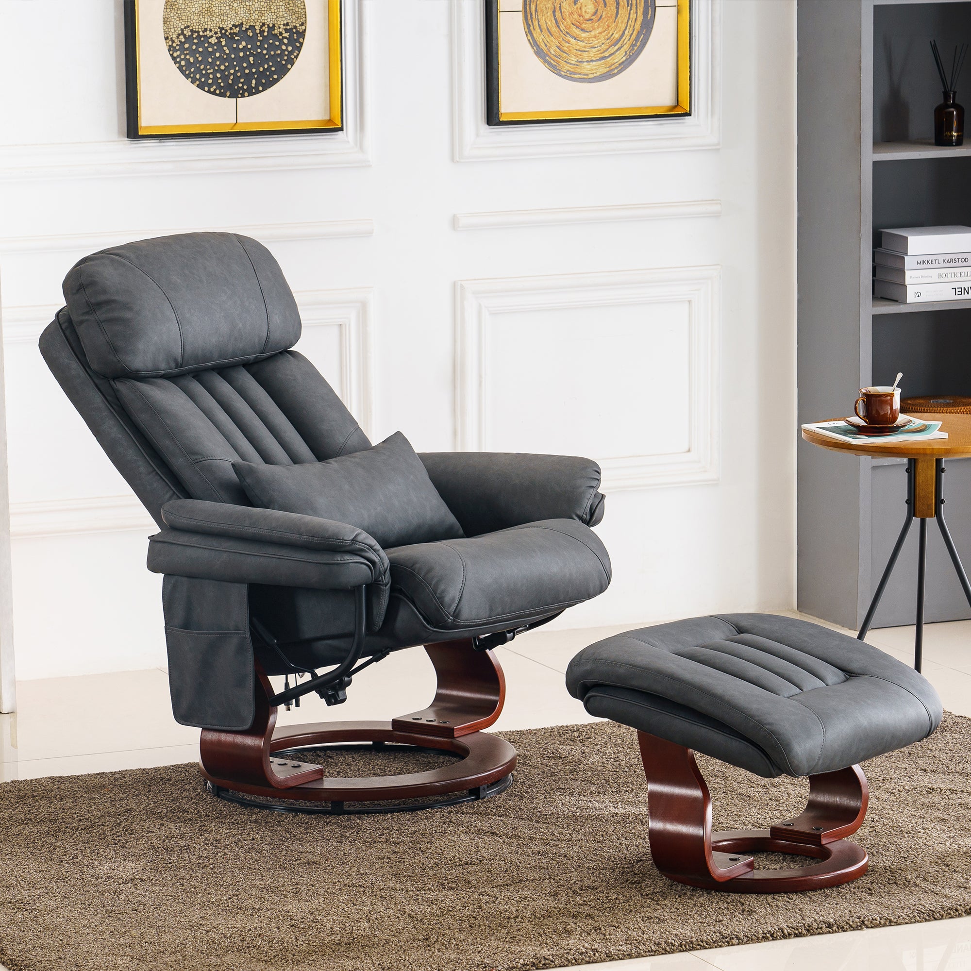 Mcombo leather swiveling recliner chair sale