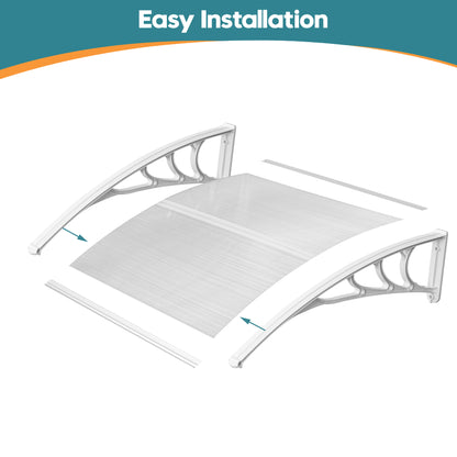 MCombo 40"×40", 40"×80" ,or 40"×120" Window Awning Outdoor Polycarbonate Front Door Patio Cover Garden Canopy 6055-4040/4080/4012