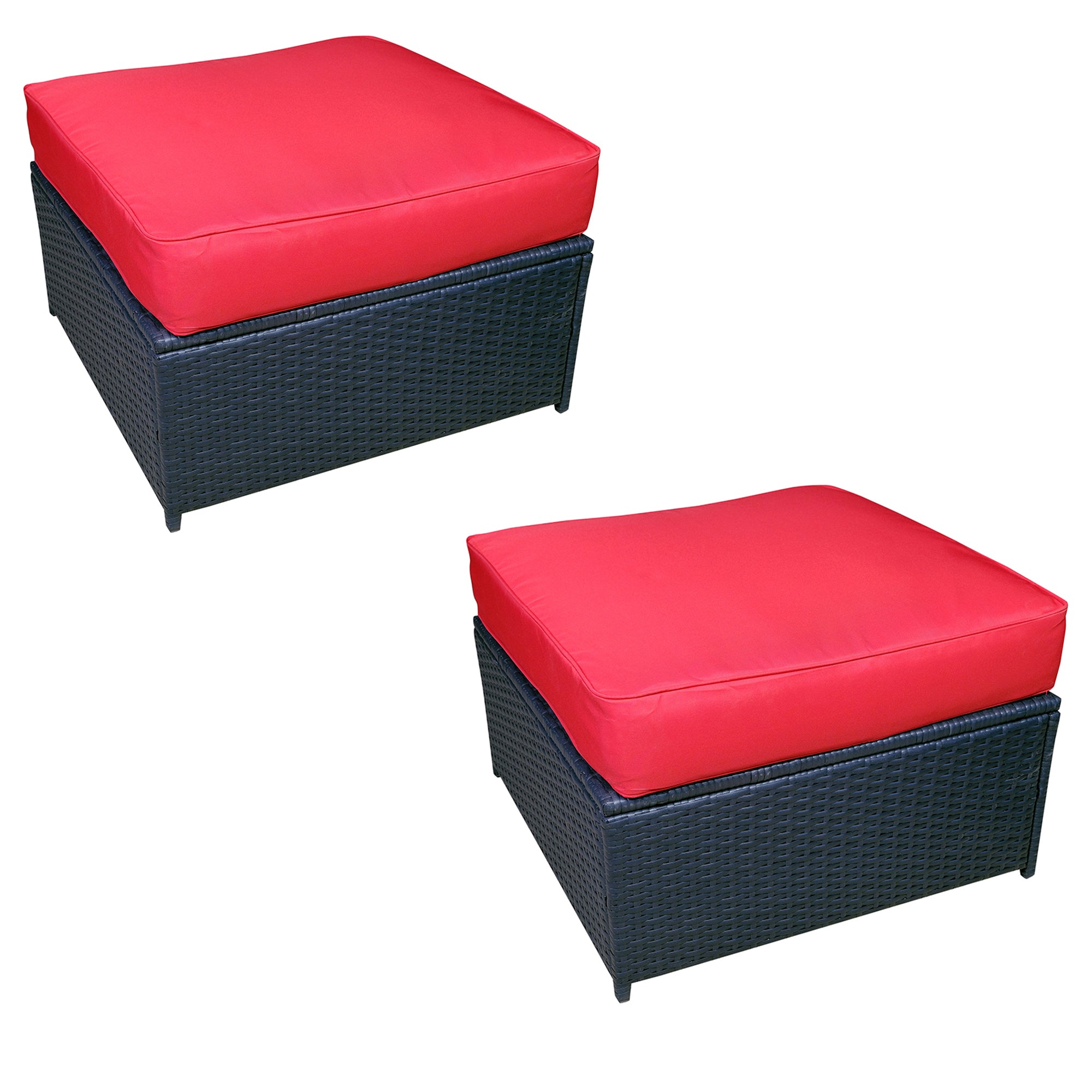 Patio Wicker Furniture Sectional Set, Ottoman, 6085