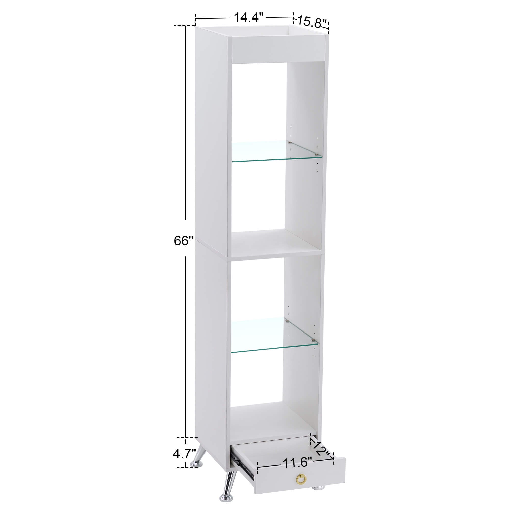 Mcombo tall bookshelf for small spaces, narrow bookcase with adjustable display shelf Seal Brown or Matte White 6090-BS807